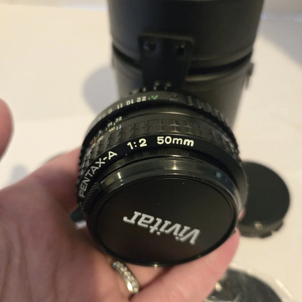 SMC Pentax-a 1:2 50mm 5962040 Manual Focus Camera Lens W Case‎ & Extra Caps